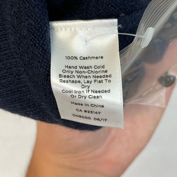 NWT TALBOTS WOMAN Sweater 3X Navy Blue Pure Cashmere Crew Neck Quiet Luxury NEW - Picture 9 of 11